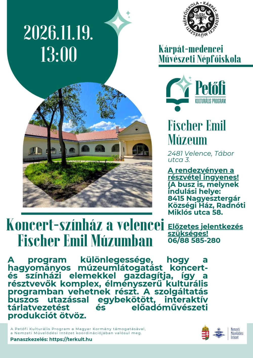 Koncert-színház a velencei Fischer Emil Múzeumban 